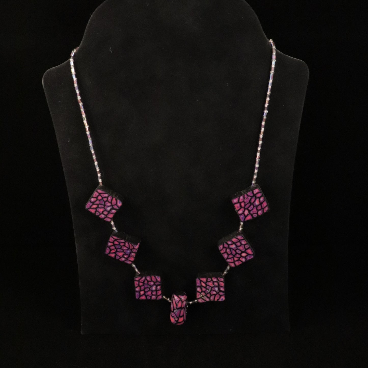 Halskette "Purple Blocks"