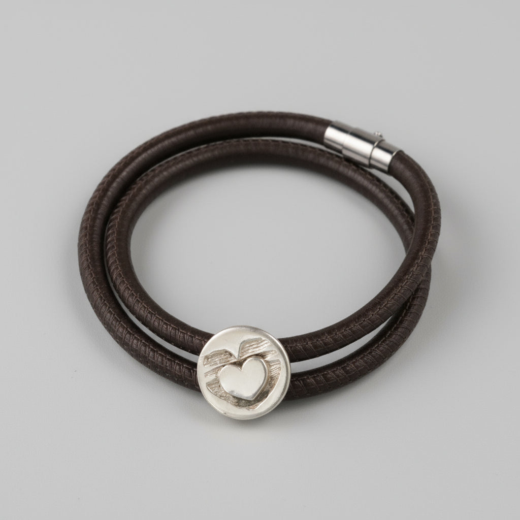 Lederarmband "Herz rund"