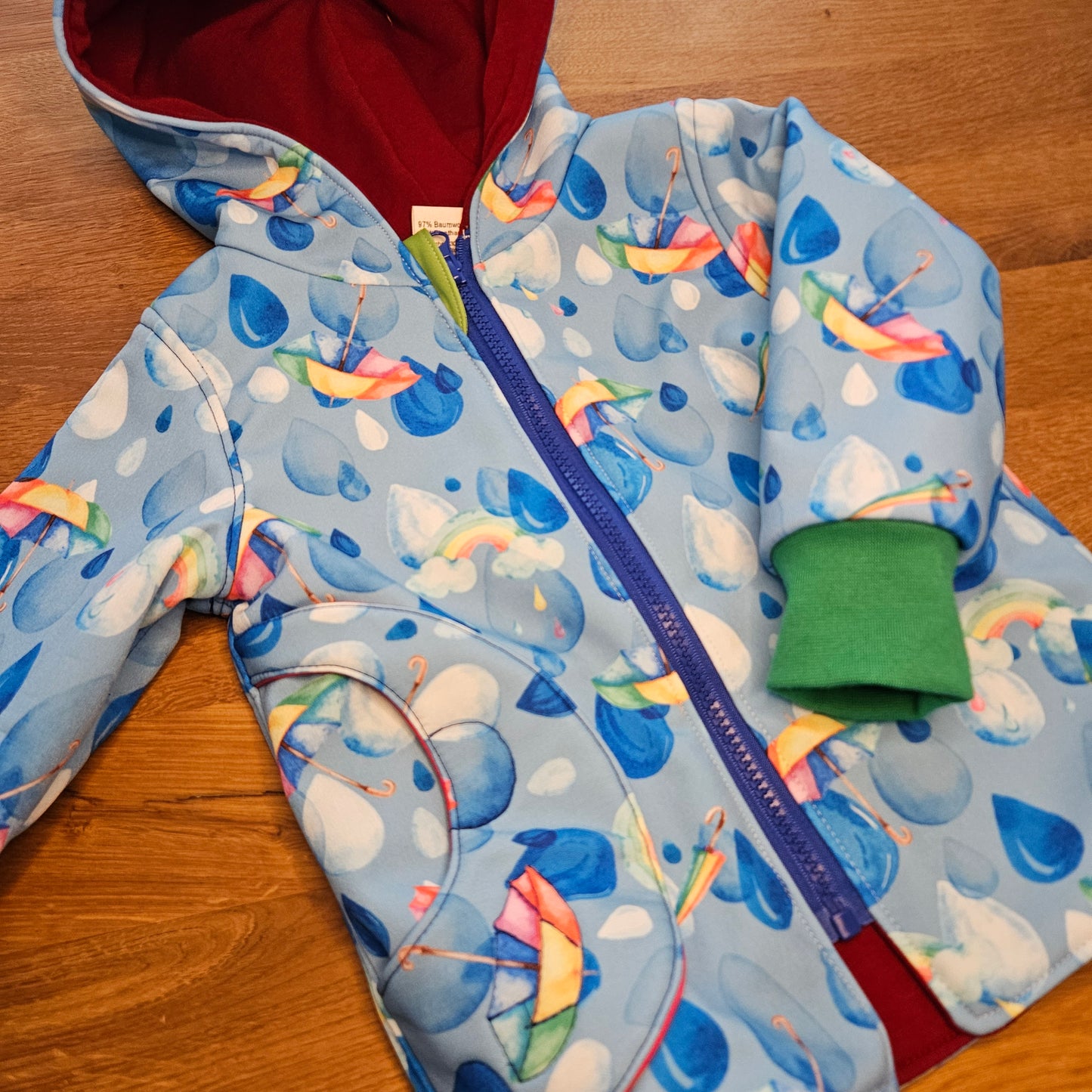 Regenjacke gefüttert unisex Gr. 92/98