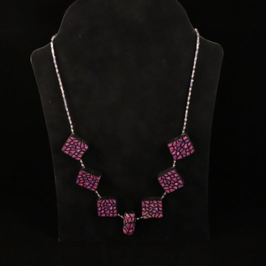 Halskette "Purple Blocks"