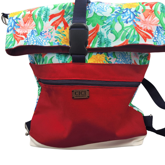 Foldover Rucksack Floral