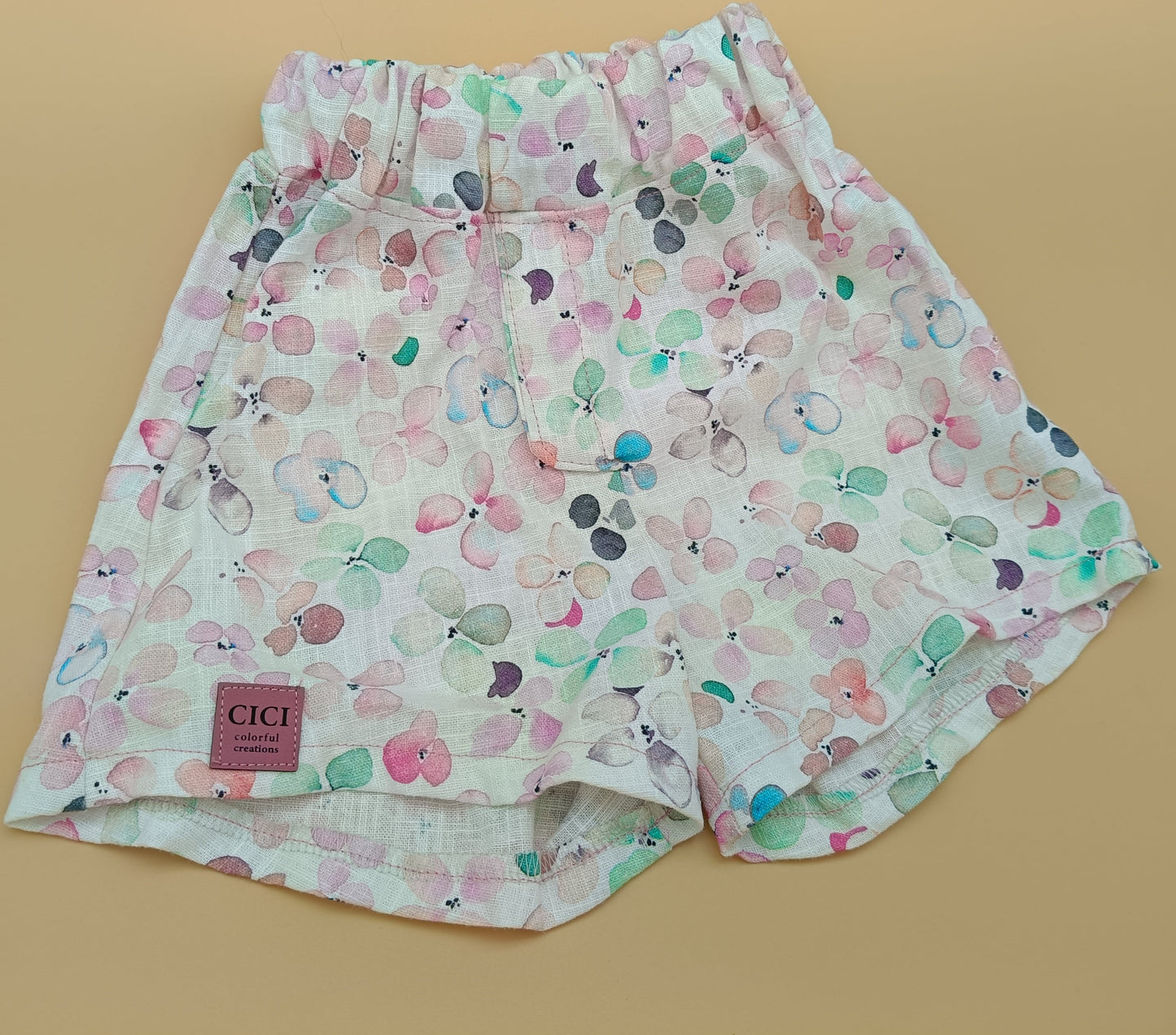 Leinen Sommer Shorts Mädchen Gr.98/104
