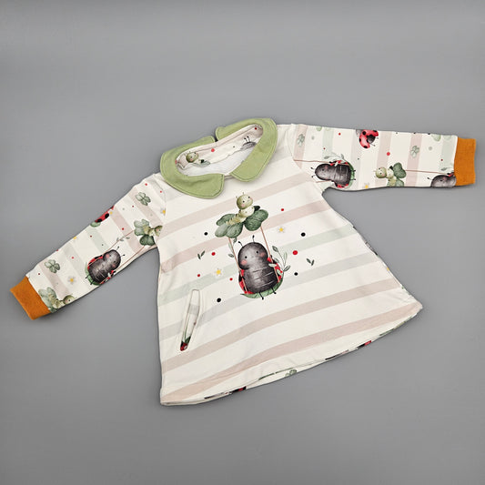 Kleid "Raupe und Marienkäfer"Gr. 74/80