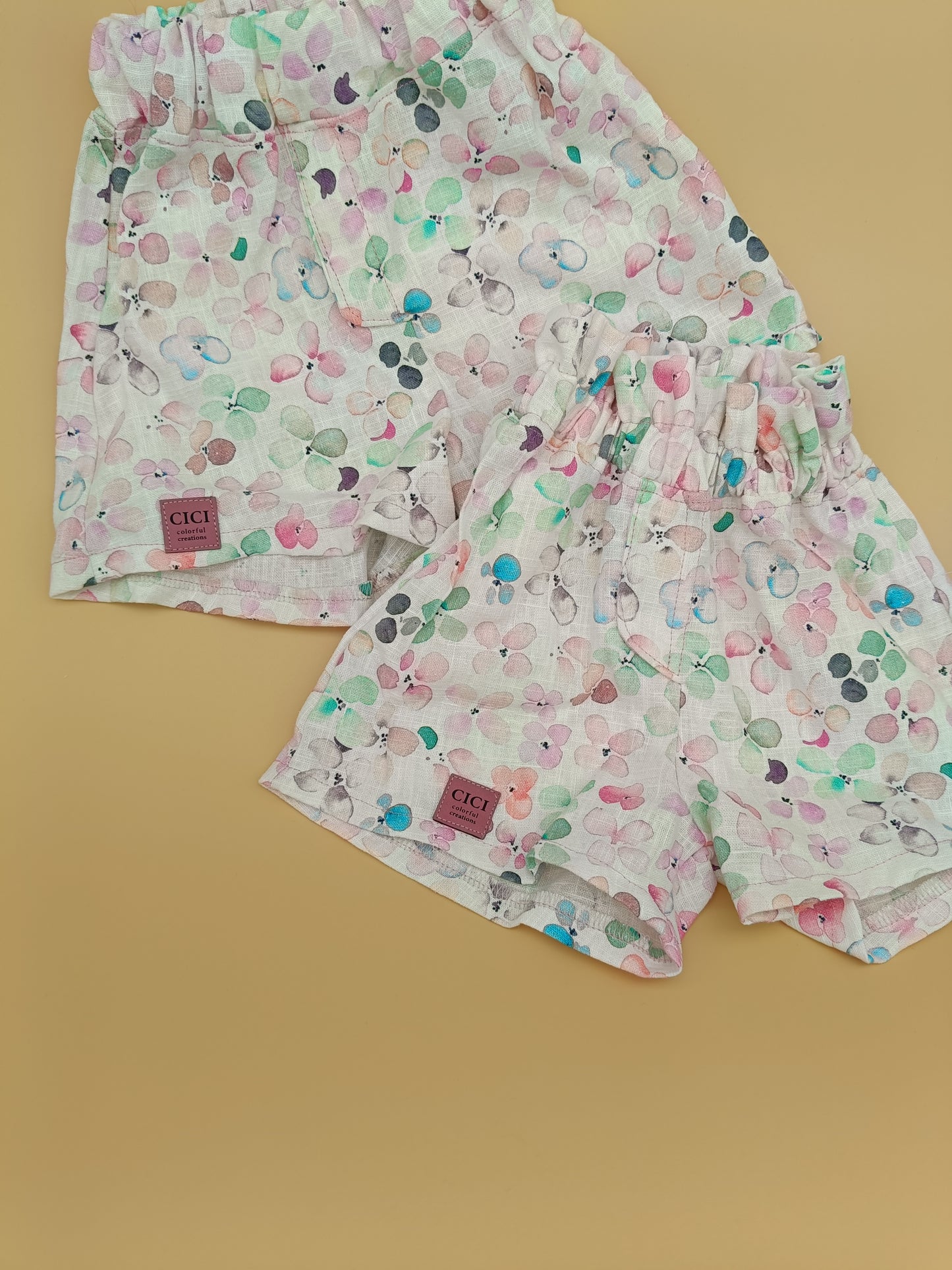 Leinen Sommer Shorts Mädchen Gr.98/104