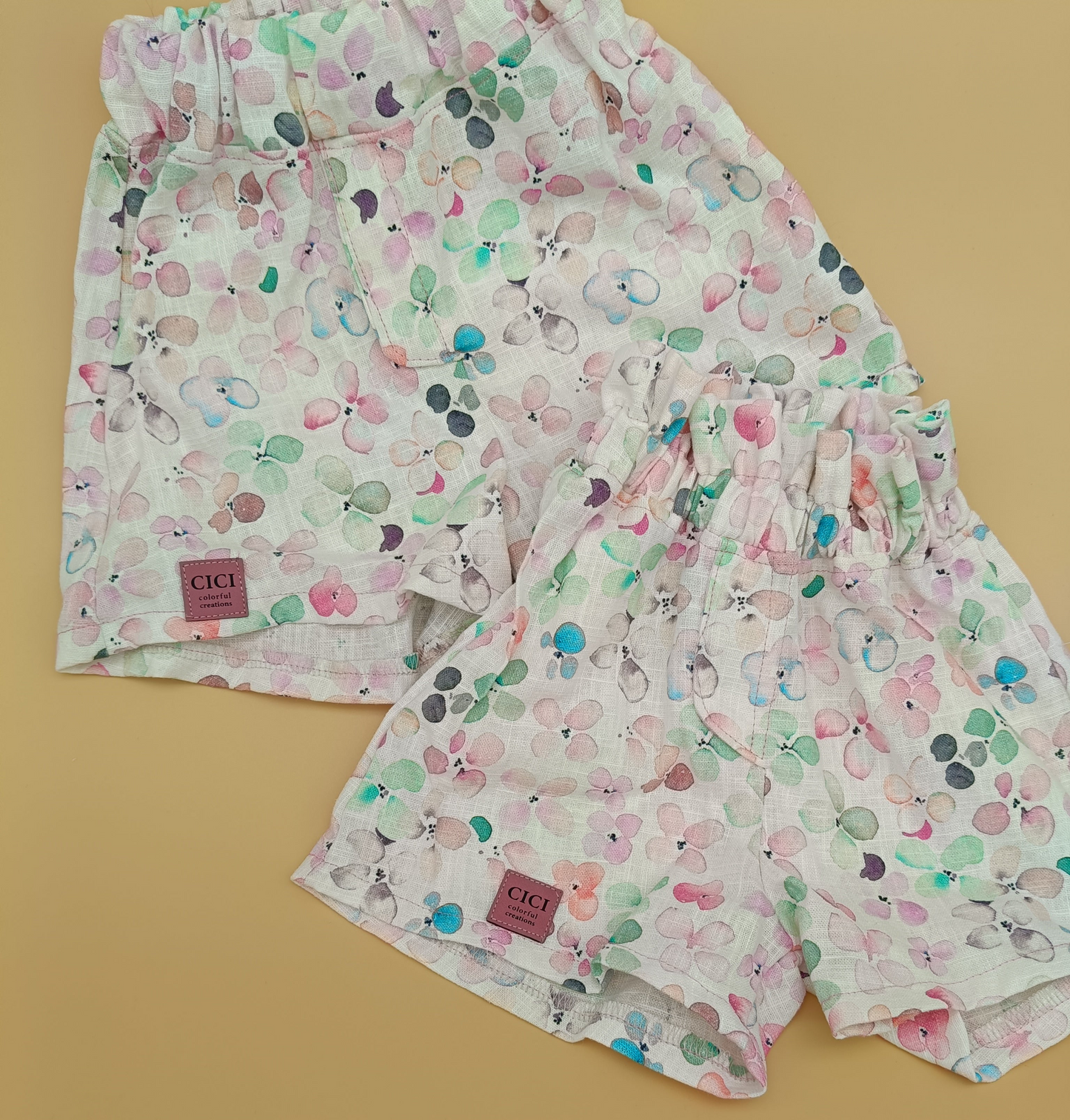 Leinen Sommer Shorts Mädchen Gr.98/104